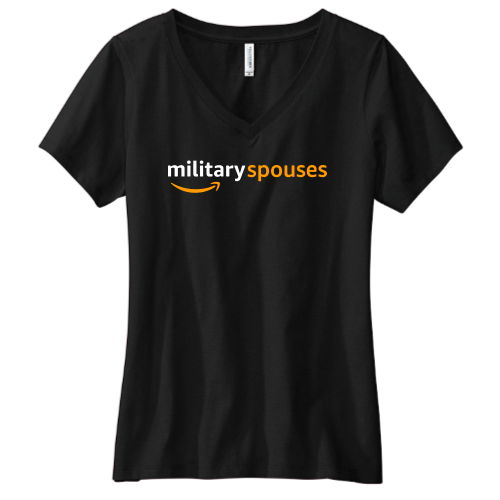 Military Spouses Womens USA Made V Neck T Shirt