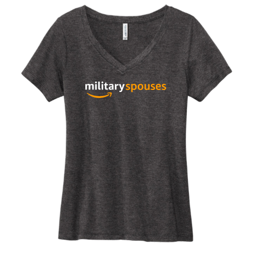 Military Spouses Womens USA Made V Neck T Shirt