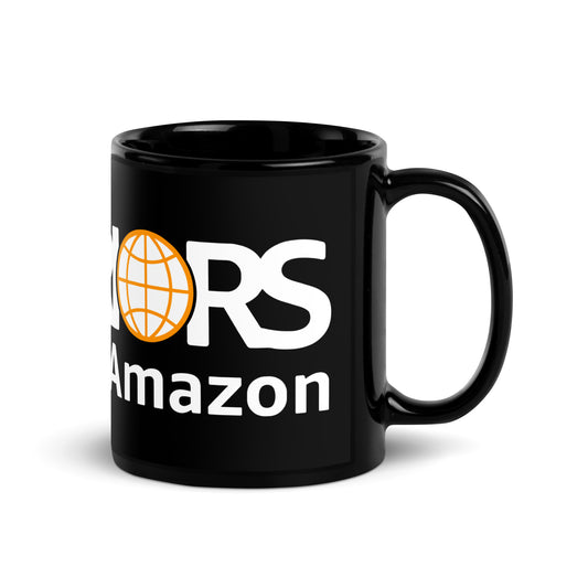 UK/EU - Warriors at Amazon Black Glossy Mug
