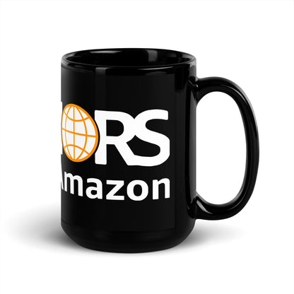 UK/EU - Warriors at Amazon Black Glossy Mug